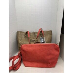 Steve Madden Large Dusty Rose Tote With matching‎ Red Cross Bag
